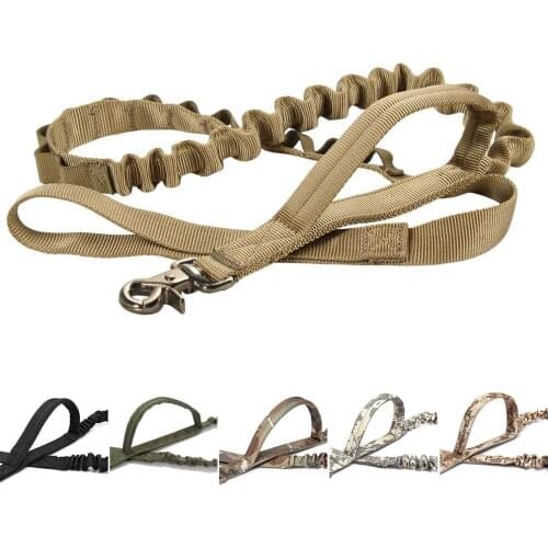 Tactical Bungee Dog Leash 2 Handle Quick Release Cat Dog Pet Leash Elastic Leads Rope Military Dog Training Leashes Running