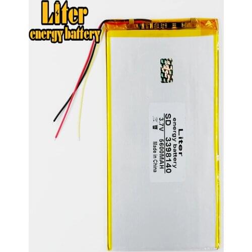 3 line Tablet PC battery capacity 3398140 3.7V 30100140 3098142 5600mA Universal Li-ion battery for tablet pc 8-10inch