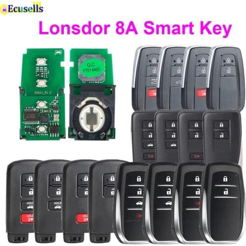 Lonsdor 8A Universal Smart Key for K518 and KH100 for Toyota Corolla Rav4 Camry Land Cruiser Levin Lexus GS300 ES300 ES330 IS300