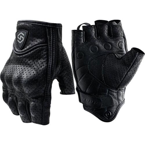 Cycling Gloves Half Finger Leather Sports Bike Bicycle Gym Fitness Riding Driving Hand Protective Anti-skid Gloves for Men Women