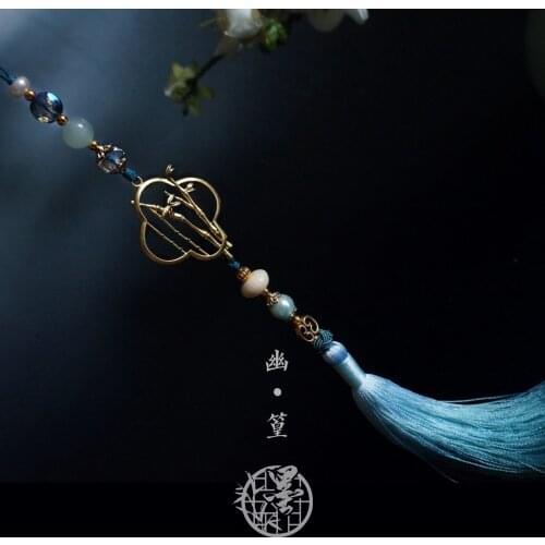Handmade vintage bamboo tassel Pendant hanfu dress Fan chi-pao Pendant Ancient accessories Hanging decoration Bag packing