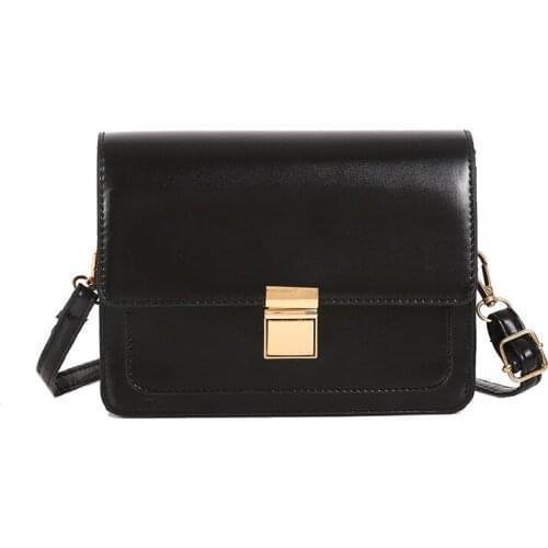 Women PU Plug Lock Handbag Vintage British Style Single Shoulder Bag for Travel New