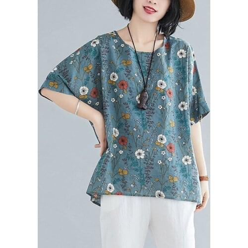 Ladies Chinese Tops Summer Blouses 2020 Floral Print Vintage Large Tunics Tang Suit Hanfu Chinese Style Clothing Women TA1980