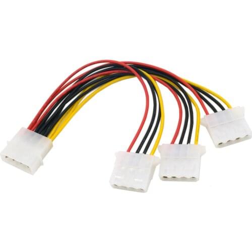 Zihan IDE 4 Pin Male to 3 IDE Female Y Type Splitter Power supply Extension Cable 10cm