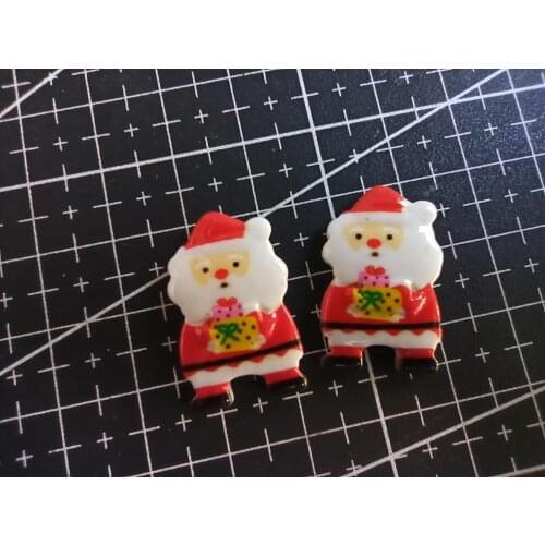 1pcs/lot resin flat back Printing Christmas father 25mm Cabochons Scrapbooking Hair Bow Center DIY Christmas decration