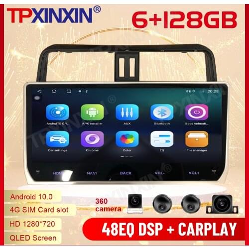 2 Din Carplay Android Radio Receiver Multimedia For Toyota Land Cruiser Prado 150 2018 2019 2020 GPS Navi Video Player Head Unit