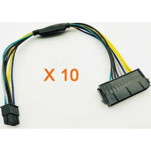 10PCS Power Cable for Dell 30cm 24Pin to 8Pin Optiplex 3020 7020 9020 ATX Power Supply Motherboard Adapter ATX 24P to 8P Cables