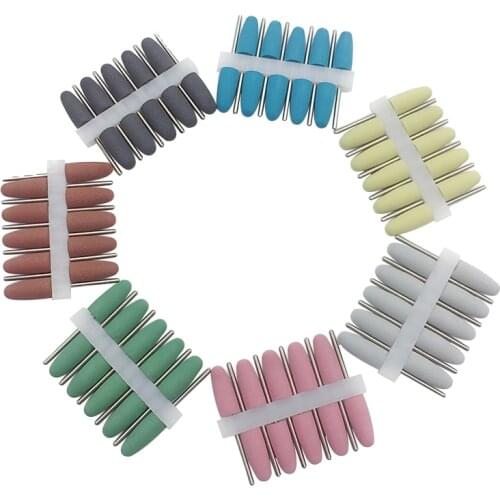 10Pcs Dental Tooth Polish Silicone Rubber Polisher Nail Drill Milling Cutter Handpiece Grinding Machine Materials