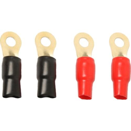 2 Pairs 1/0 AWG Power Ground Wire Connectors Assortment Crimp Ring Terminals
