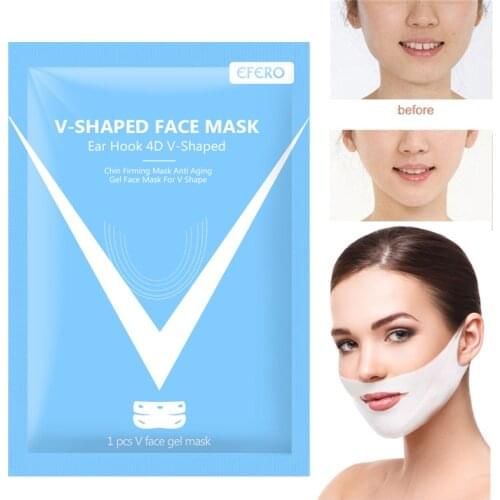 3PCS 4D Ear Hook V-shaped Face Mask Chin Firming Slimming Gel Face Masks Lifting Face Mask Bandage Double Chin V Shape Face Mask