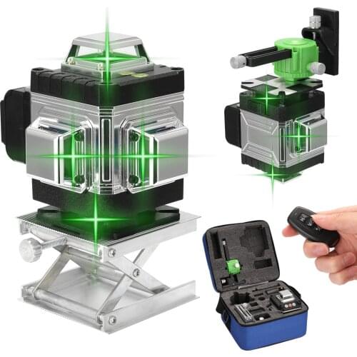 4D 16 Lines Laser Level Green light Self-leveling Laser Level Omnidirectional Ground with Vertical Horizontal Oblique Line