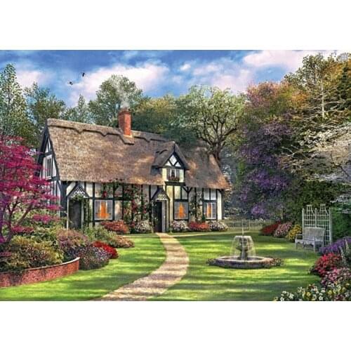Diamond mosaic full diamond embroidery beads Garden Cottage Woods tree diamond cross stitch crystal Square diamond sets unfinish