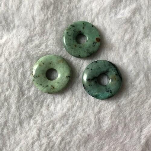 2pcs100% Natural African Turquoise Bead18mm Round Donut Bead Pendant Gem stone Jewelry DIY