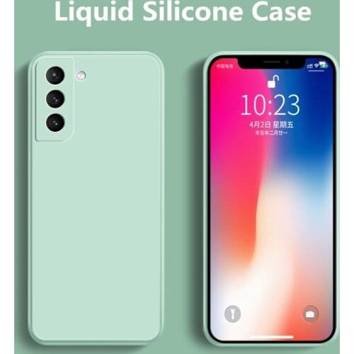 Square Liquid Silicone Case For Samsung Galaxy S21 Ultra S20 Plus A32 A72 A52 5G A51 A71 A21S Shockproof Cover TPU funda Coque