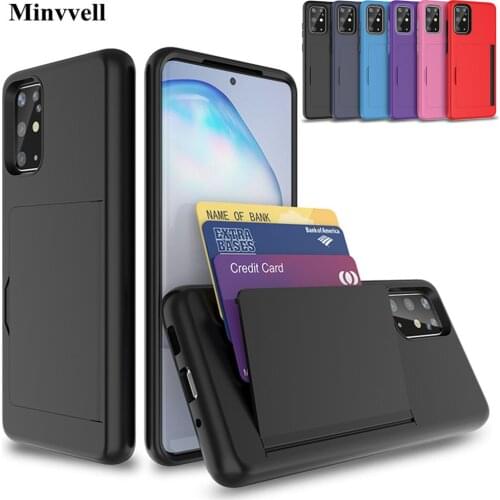 For Samsung Galaxy S20 Plus Ultra S20+ Case Candy Color Armor Business Card Slot Cover For Samsung S20plus S10 Note 10 Plus 5G