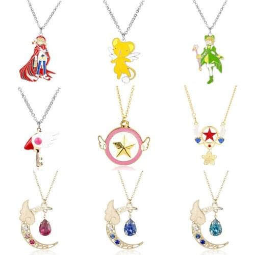 Dongsheng 24 Style Anime Jewelry Sakura Card Captor Necklace Collares Cardcaptor Sakura Kinomoto Sealing Wand Key Necklace-30