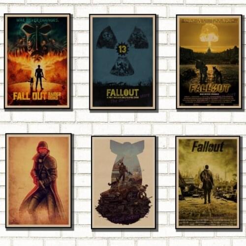 Fallout 3 4 Game Poster Fallout Series Game retro Poster Retro Kraft Paper Bar Cafe Home Decor Painting Wall Sticker /2030