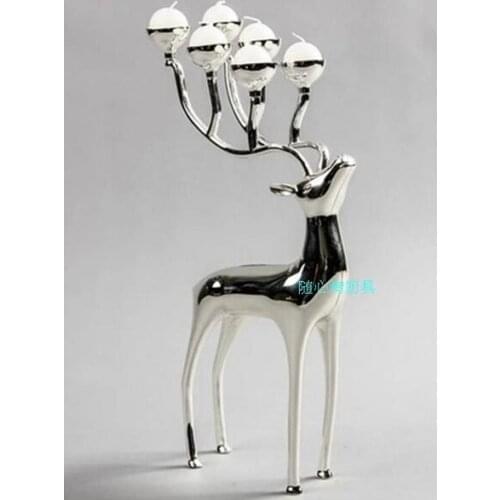 CREATIVE METAL DEER GOLD CANDLESTICK MODERN DECORATION CANDLE HOLDER CRAFTS ORNAMENTS WEDDING DECORATION CHRISTMAS FIGURINES