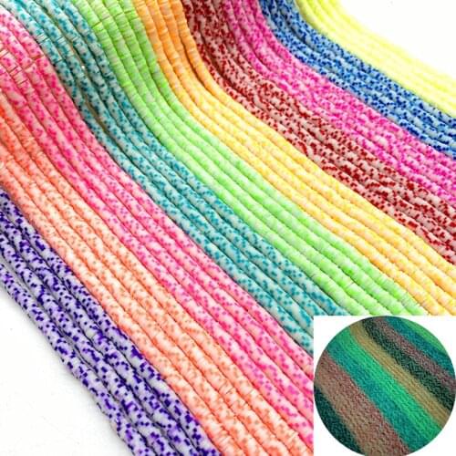 5mm Flat Round Polymer Clay Beads Chip Disk Loose Spacer Handmade Beads For DIY Jewelry Making Bracelet (#01-#10 is Fluorescent)