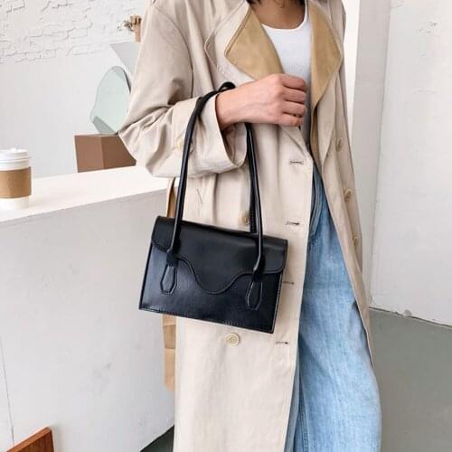 Fashion PU Leather Women Shoulder Bags Ladies Casual Pure Color Simple Underarm Handbags Female Daily Shoulder Bags