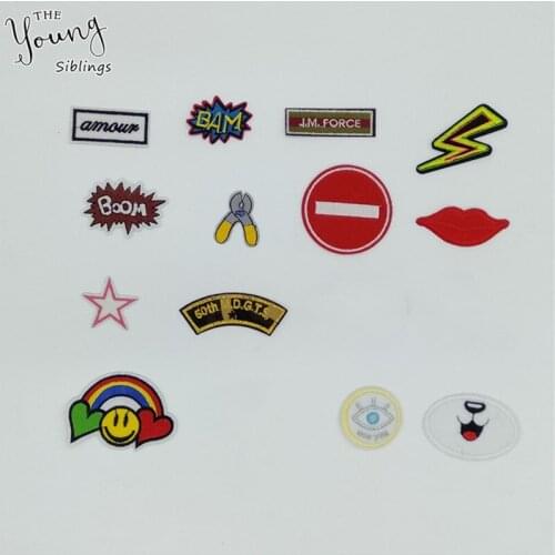 Fashion Pattern sell hot melt Adhesive Applique Embroidery Patches stripes DIY Badges Clothing Accessories 1pcs sell C5059-C5077