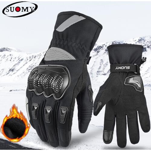 SUOMY Motorcycle Gloves Winter Warm Moto Gloves Motorbike Guantes Touch Screen Gant Moto Riding Gloves 100% Waterproof Windproof