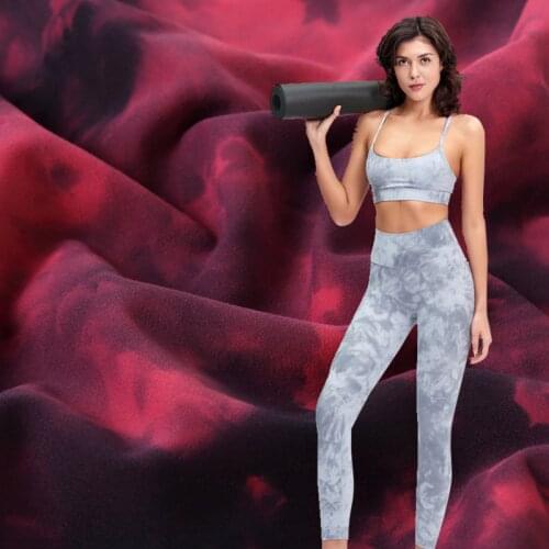 Soft Skin-friendly Tie Dye Fabric Nylon Double Grind Sports Fabric High Stretch Lycra Knit For Sewing Yoga Clothes By The Yards