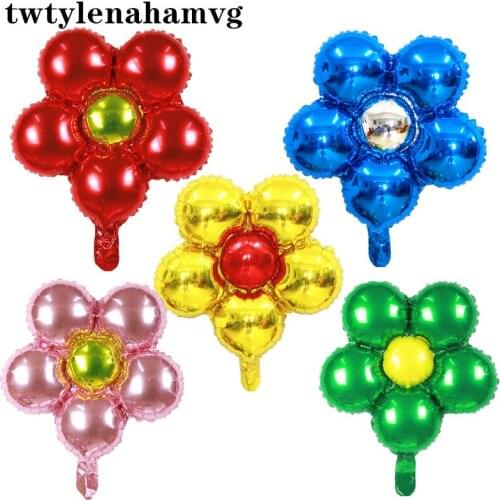 Happy Girls Gift Pink Flower Foil Balloon Spring Wedding Birthday Party Holiday Mothers Day Decoration Inflatable Air Ball