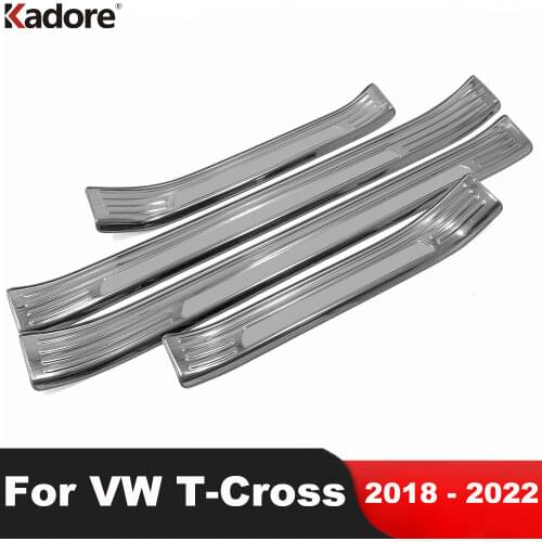 For Volkswagen T-Cross 2018 2019 2020 Car styling Stainless steel Door Sill Scuff Plate panel kick step protector threshold