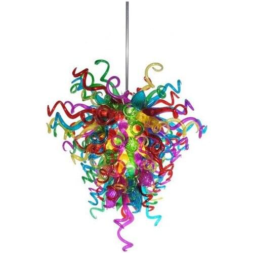 New Design Multi Color Blown Glass Chain Chandeliers for Party Decor