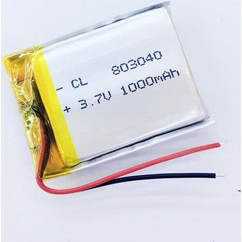 Dinto 1000mAh 3.7V 803040 083040 Rechargeable Li-po Battery Lithium Li-ion Polymer Batteries for MP3 MP4 MP5 Bluetooth GPS PSP