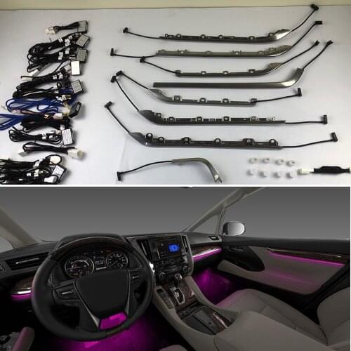 Full Set For Toyota Vellfire Alphard Interior Door Ambient Light Car Decorate Neon Light LHD/RHD Car Atmosphere Lamp