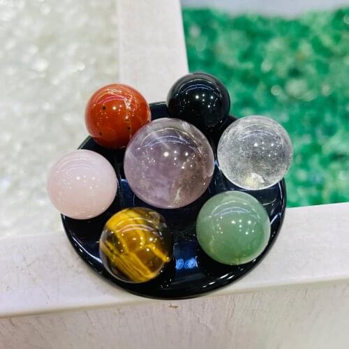 Natural Crystal Balls Mini Seven Star Array Reiki Chakra Energy Meditation Yoga Healing