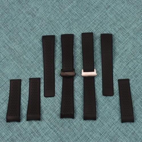 Soft rubber silicone Watchband For TAG strap For HEUER Clasp Watch Band Bracelet belt Accessories 24mm 22mm Black watchband