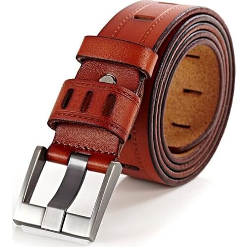 JXQBSYDK Luxury Mens Belts Vintage Designer Pin Buckle High Quality Genuine Leather Belts Men 2020