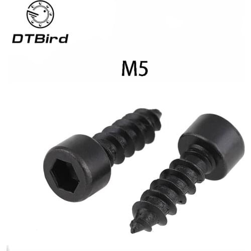 100pcs M5 Carbon Steel With Black Hexagon Socket Cap Head self tapping screw Model Screw M5*(16/20/25/30/35/40/50) mm DT2