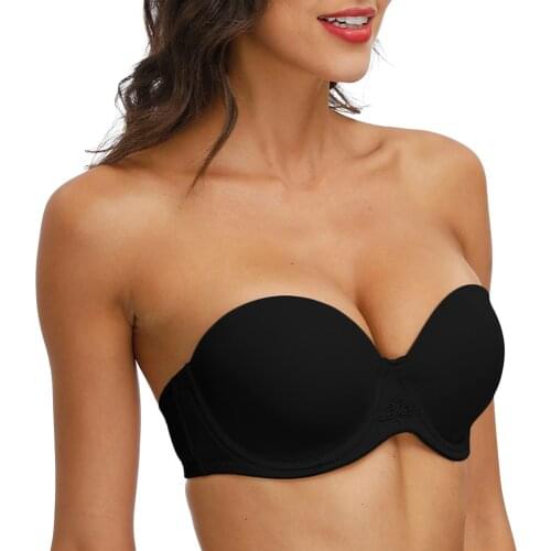 Vgplay Sexy Women Bra Without Straps Solid Floral Underwear Thin Padded Push Up Strapless Lingerie Large Size Brassiere