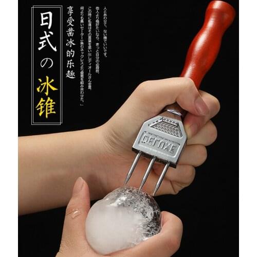 Bartender ice cone trident ice chisel ice hockey three-headed cone ice cone round ice hockey ice chisel