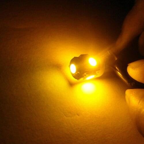 1Pc T11 BA9S 5050 5-SMD LED Bulb Car Lamp 12V T4W 3886X H6W 363 Yellow Light