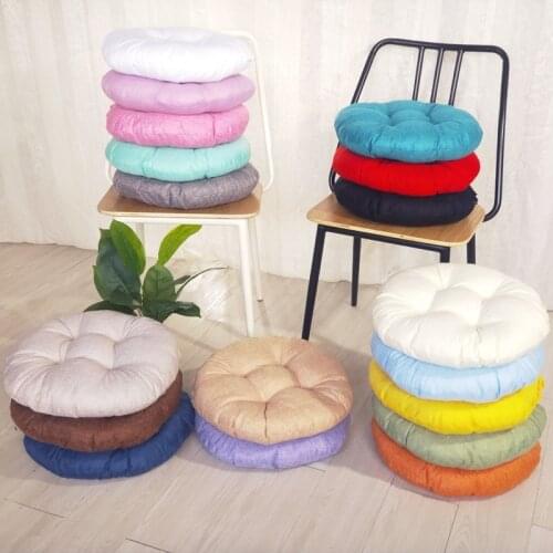 Thickened Round Solid Color Cushion For Dining Room Office Chair Seat Pad Dia 38/43/48cm Soft Back Sitting Mat Buttock Cushions