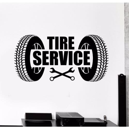 Car Vinyl Wall Service Logo Wall Repair Garage Wall Art Mural Decor Service Wallpaper Auto Repair Shop Decoration H367