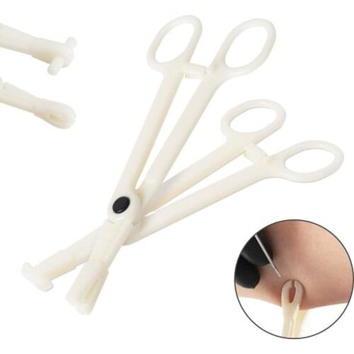 Disposable Plastic Body Piercing Plier Round Open Clamp Ear Lip Navel Nose Tongue Forcep Tool