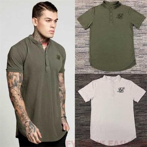 2019 summer mens cotton silk siksilk t-shirt Kanye West T-shirt short-sleeved hip hop T-shirt top mens Longline T-shirt with