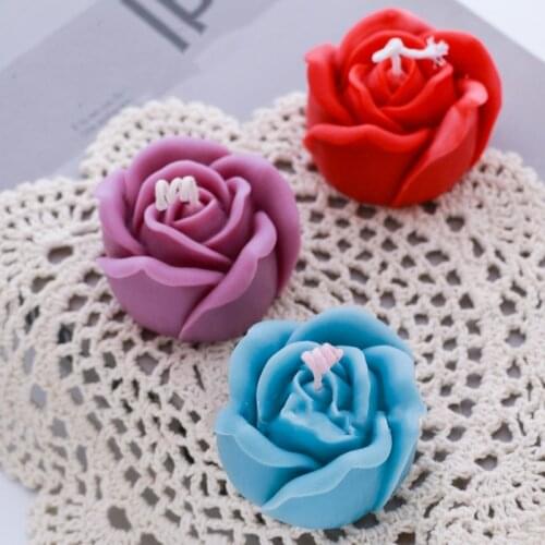 3D Rose Soap Candle Wax Melt Silicone Mold Chocolate Mousse Cake Mould Decorating Resin Flower Aroma Gypsum Molds