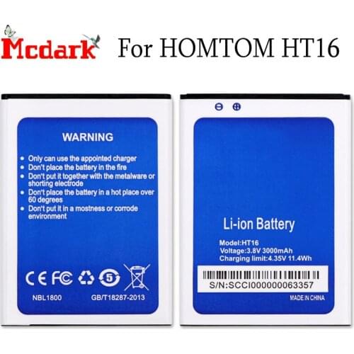 For HOMTOM HT16 Battery for HOMTOM HT16 Pro Batterie Bateria ACCU AKKU 3000mAh