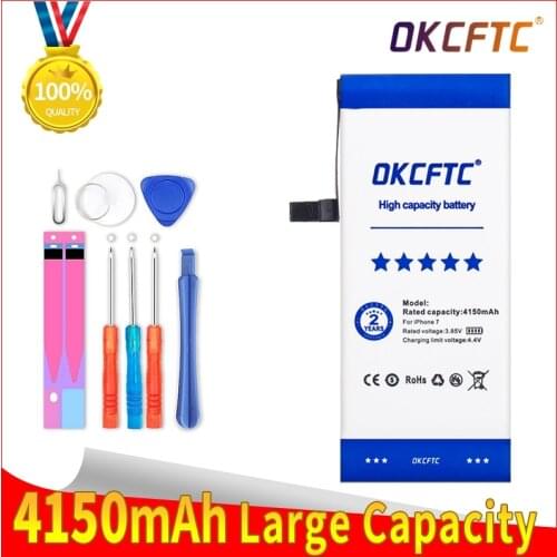 OKCFTC 4150mAh High Capacity Phone Battery For iPhone 6S 6 7 Replacement Battery For iPhone 7 Batterie +Tool