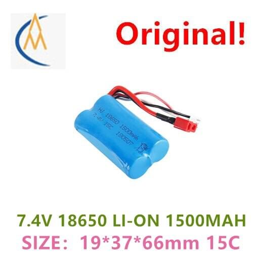 Weili 12428 remote control vehicle battery 7.4v 1500mah lithium battery power 18650 high-speed vehicle battery pack