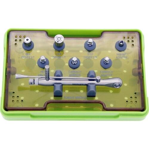 Dentium Dental Implant Torque Wrench Ratchet 10-70NCM 7*Drivers & 1*Wrench Kit With Box