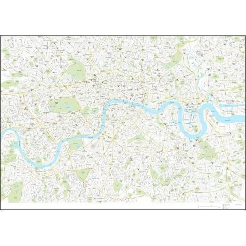 Detailed Map Of London Boroughs Giant Art Silk Poster Home Wall Decor