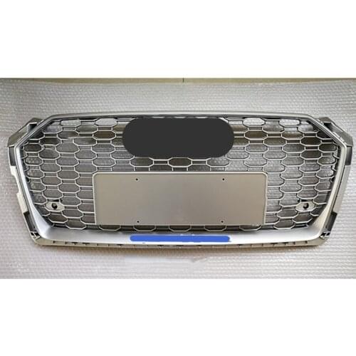 For RS5 Style Front Sport Hex Mesh Honeycomb Hood Grill Silver for Audi A5/S5 B9 2017-2019 car accessories